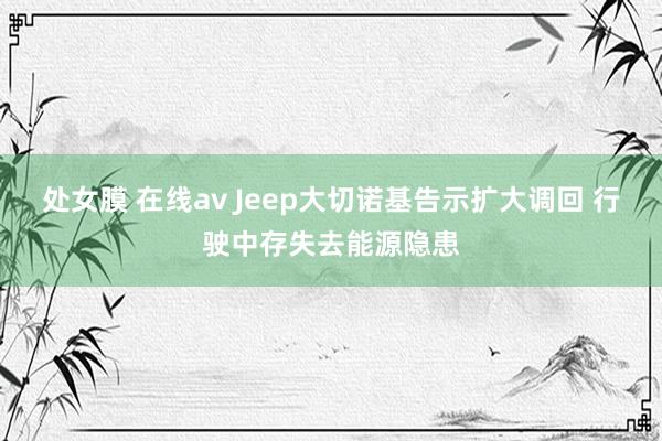 处女膜 在线av Jeep大切诺基告示扩大调回 行驶中存失去能源隐患