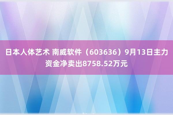 日本人体艺术 南威软件（603636）9月13日主力资金净卖出8758.52万元