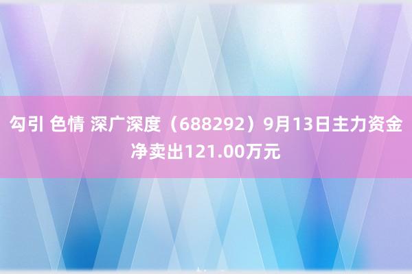 勾引 色情 深广深度（688292）9月13日主力资金净卖出121.00万元