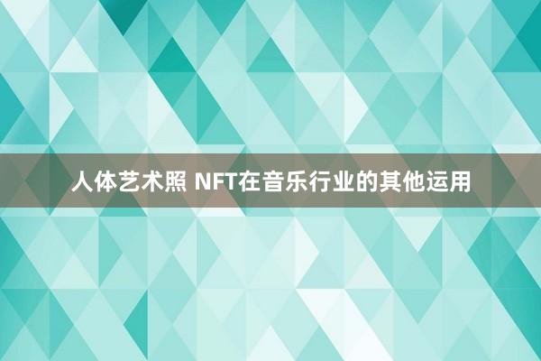 人体艺术照 NFT在音乐行业的其他运用