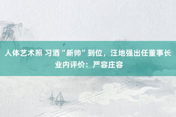 人体艺术照 习酒“新帅”到位，汪地强出任董事长 业内评价：严容庄容