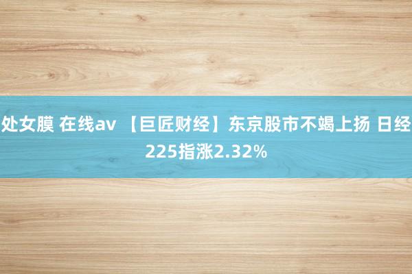 处女膜 在线av 【巨匠财经】东京股市不竭上扬 日经225指涨2.32%