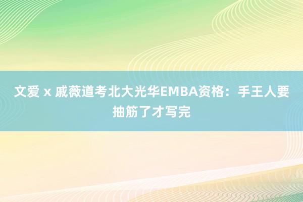 文爱 x 戚薇道考北大光华EMBA资格：手王人要抽筋了才写完