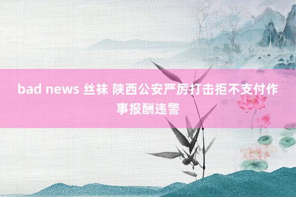 bad news 丝袜 陕西公安严厉打击拒不支付作事报酬违警