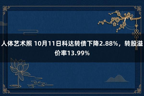 人体艺术照 10月11日科达转债下降2.88%，转股溢价率13.99%