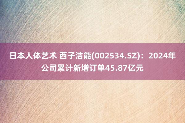 日本人体艺术 西子洁能(002534.SZ)：2024年公司累计新增订单45.87亿元