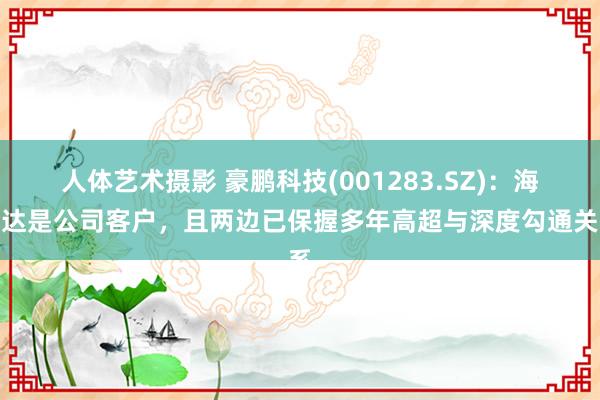 人体艺术摄影 豪鹏科技(001283.SZ)：海能达是公司客户，且两边已保握多年高超与深度勾通关系