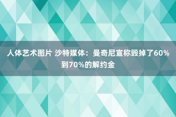 人体艺术图片 沙特媒体：曼奇尼宣称毁掉了60%到70%的解约金