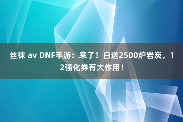 丝袜 av DNF手游：来了！白送2500炉岩炭，12强化券有大作用！