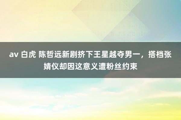 av 白虎 陈哲远新剧挤下王星越夺男一，搭档张婧仪却因这意义遭粉丝约束