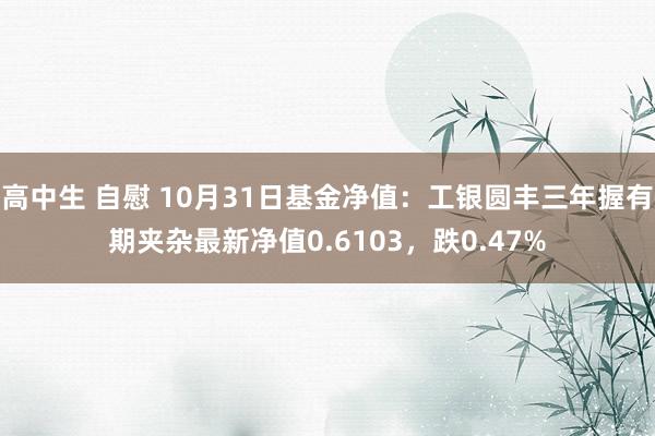 高中生 自慰 10月31日基金净值：工银圆丰三年握有期夹杂最新净值0.6103，跌0.47%