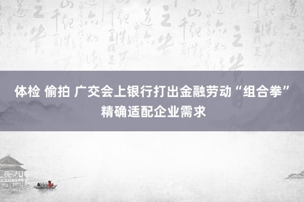 体检 偷拍 广交会上银行打出金融劳动“组合拳” 精确适配企业需求