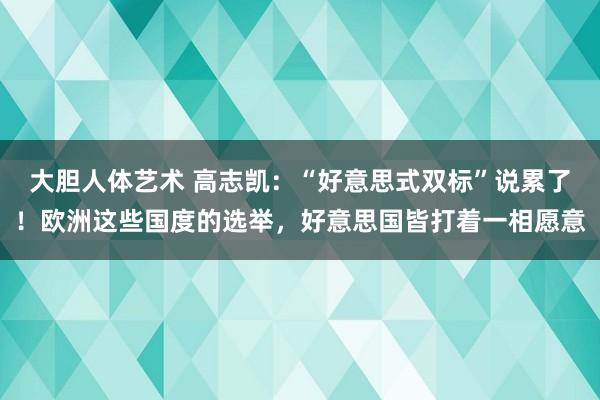 大胆人体艺术 高志凯：“好意思式双标”说累了！欧洲这些国度的选举，好意思国皆打着一相愿意