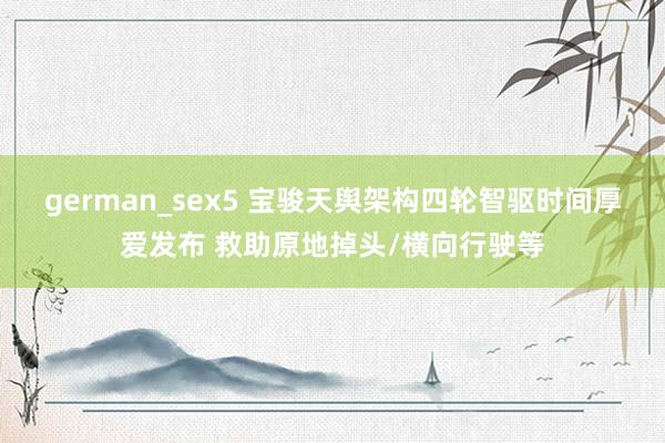 german_sex5 宝骏天舆架构四轮智驱时间厚爱发布 救助原地掉头/横向行驶等