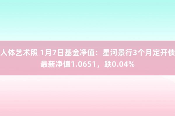 人体艺术照 1月7日基金净值：星河景行3个月定开债最新净值1.0651，跌0.04%